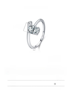 Detail view of oval 925 sterling silver ring with dimensions and jewelry specifications