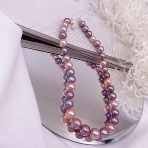 Baroque Freshwater Pearl Necklace For Women Colorful Edison Pearl Clavicle Chain Retro Oversized 925 Sterling Silver Jewelry