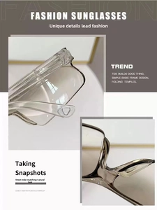 Detail view of foldable hinges and heart-shaped temple cutouts on large square sunglasses