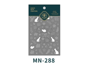 Detailed view of MN-288 cute cat and sakura cherry blossom matte nail art stickers set