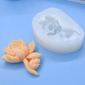 Lotus and seed pod silicone mold for DIY baking cake fondant and chocolate mousse making