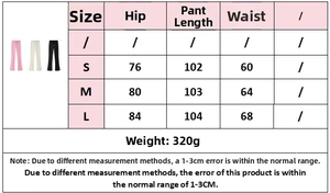Detailed size chart for bomber jacket and flare pants set with measurements in centimeters