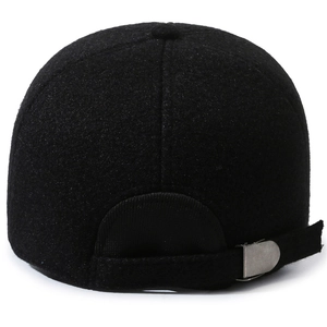 Winter thermal wool baseball cap for men featuring ear protection and adjustable strap