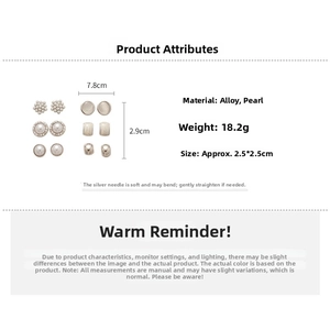 Detailed size and weight specifications for minimalist pearl and zircon earring set