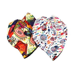 Chapeaux bobs en coton avec imprimés graffiti colorés et motifs géométriques