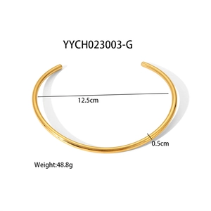 Minimalistisches goldenes Titanstahl-Halsband mit hochglänzendem Spiegel-Finish Design