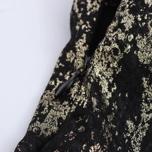 Sexy slim fit black and gold metallic dress with off-shoulder sleeveless design