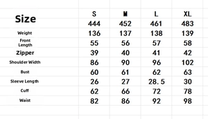 Detailed size chart for V-neck long sleeve dress showing bust, waist, and length measurements