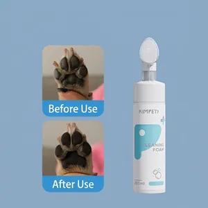 Waterless pet paw cleaning foam with silicone brush head for dogs and cats 200ml