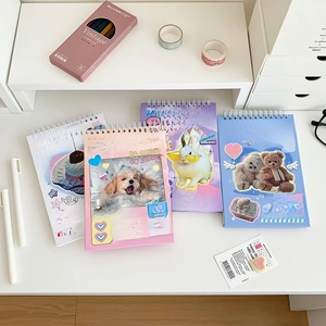 Retro Cartoon Spiral Notebook Planner Daily Weekly Schedule Book Cute Animal Y2K Style Stationery For Students