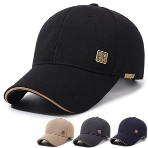 Baseball Cap Cotton Hat With Metal Badge Adjustable Strapback Sun Protection Outdoor Sport Streetwear For Unisex
