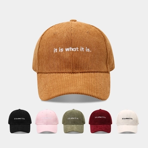 Cappellino Da Baseball In Velluto A Coste Ricamo Lettere It Is What It Is Slogan Retro Casual Regolabile Sole