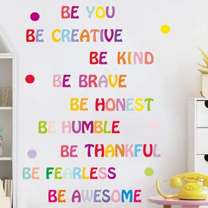 Inspirational English Quotes Wall Stickers PVC Letter Decals For Classroom Nursery Bedroom Decor Removable Self Adhesive