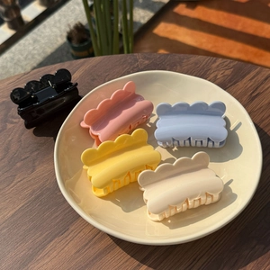 Wavy Edge Hair Claw Clip Matte Candy Color Plastic Shark Clip Sweet Elegant Hair Accessory For Women Girls
