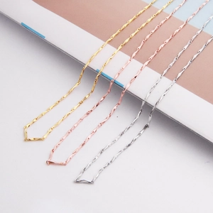 925 Sterling Silver Yuanbao Chain Necklace Minimalist Twisted Clavicle Chain Accessories For Women Elegant Daily Fine Jewelry