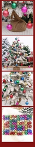 Detail showing 3cm colorful Christmas tree ornaments with shiny and matte textures