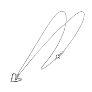 Minimalist 925 sterling silver necklace featuring a hollow heart pendant and pearl detail