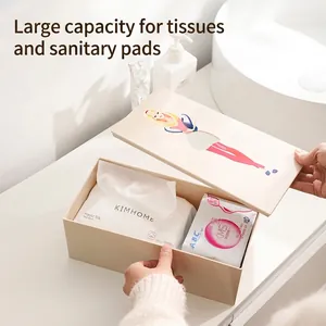 Boîte à mouchoirs créative avec motif fille dessin animé pour salle de bain