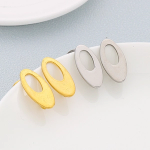 Minimalist Hollow Oval Geometric Stud Earrings Stainless Steel Fashion Jewelry For Women Simple Daily Accessories
