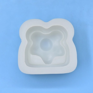 White silicone egg toast mold for making handmade soaps and scented candles