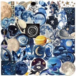 Laser Espacio Cielo Estrellado Impermeable PVC Pegatinas Decorativas Para Teléfono Equipaje Diario Planificador Scrapbook DIY Arte