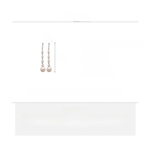 Detailed product specifications of teardrop pearl tassel earrings with size and weight info