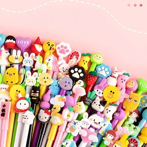 Cartoon Gel Pens Kawaii Silicone Animal Character Decorative Rollerball Pens For School Office Stationery
