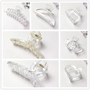 Large Hair Claw Clip Transparent Acrylic Minimalist Cross Shark Clip Elegant Hair Accessory For Women