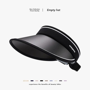 Women Sun Visor Hat UPF 50+ UV Protection Wide Brim PVC Breathable Adjustable Elastic Strap Outdoor Sports Summer Beach