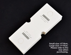 Detailed comparison of 4x10cm and 5x14cm white silver jewelry display cards