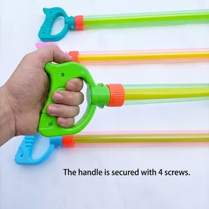 Pull-out colorful transparent water gun toy with ergonomic handle fixed with 4 screws