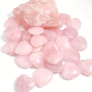 Natural 2cm pink quartz heart stones with raw crystal rock for home decor gifts