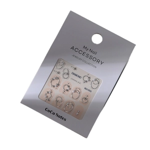 Set adesivi 3D per unghie MJ-055 con anelli argentati e strass di cristallo lucidi
