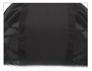 Detail of premium breathable mesh stitching and fine sewing on a black quick-dry sports cap