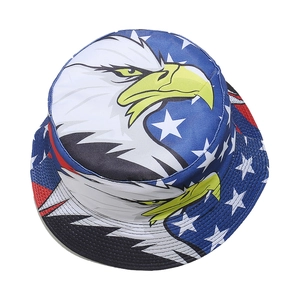 Cappello da pescatore con bandiera americana stelle strisce e aquila per l'estate