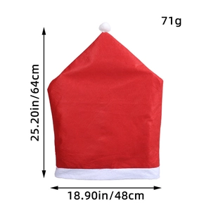 Red Santa hat Christmas chair cover measuring 64x48cm made of soft non-woven fabric