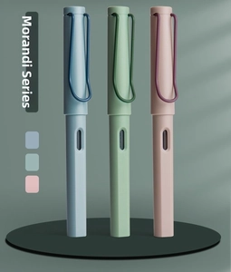 Vue détaillée de stylos Morandi avec clips en U et poignées ergonomiques en mat