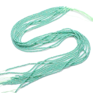 S-shaped curves of 2mm mint green faceted glass beads for DIY jewelry making