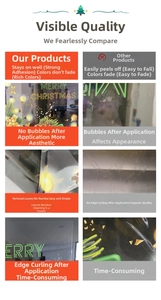 Detail view of high-quality Christmas window stickers showing strong static adsorption