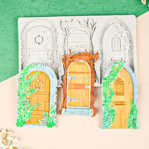 Trois moules en silicone de porte florale vintage pour décors de gâteaux et chocolat