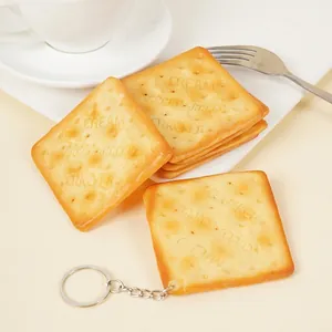 Portachiavi Di Simulazione Di Cracker Di Soda Realistico Modello Di Cibo Quadrato In PVC Accessorio Fotografico Giocattolo Creativo