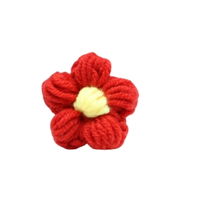 Handmade crochet milk cotton flower in red and yellow for DIY accessories and crafts