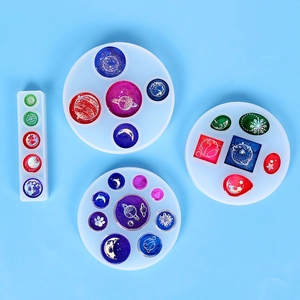 Lot de moules en silicone pour pendentifs en résine DIY avec motifs lune et neige