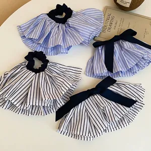 Schicke gestreifte Haargummis aus Stoff mit elegantem Schleifen-Design für Ponytails