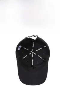Detail view of the breathable inner lining and reinforced seams on this quick-dry baseball cap