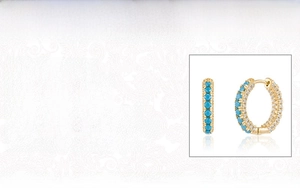 Detailed specs of copper turquoise earrings with 18k gold plating and 11mm inner diameter