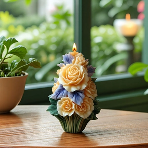 Creatieve siliconen mal voor boeketgeurkaarsen met realistische 3D rozen en bloemblaadjes