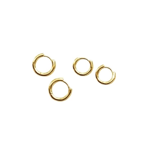 Classic 18K gold plated minimalist hoop earrings set in four different sizes