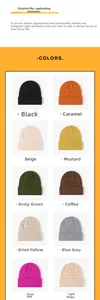 Detailed grid showing ten color variations of the thick knit double-layer winter beanie