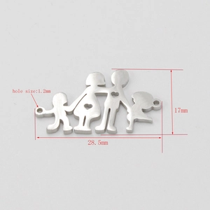Roestvrijstalen familie hanger van 28,5x17mm voor het maken van DIY sieraden projecten